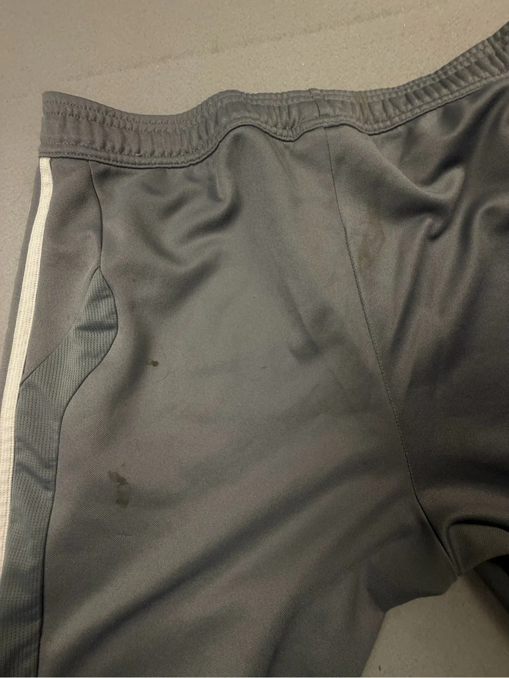 adidas Black Joggers with White Three-Stripe Detail M